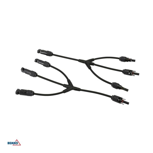 ZŁĄCZE SOLARNE MC4 1000V POTRÓJNE RÓWNOLEGŁE Z KABLEM PARA