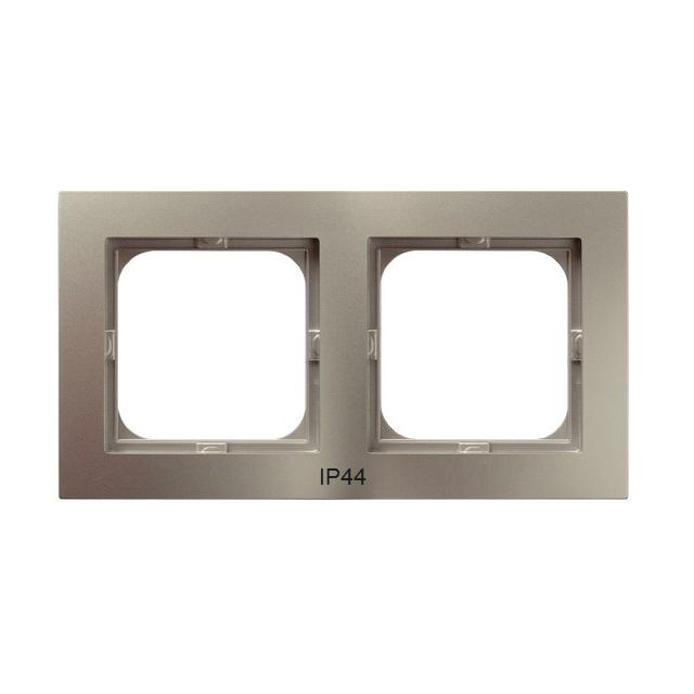AS Ramka podwójna do łączników IP-44 - kolor satyna light