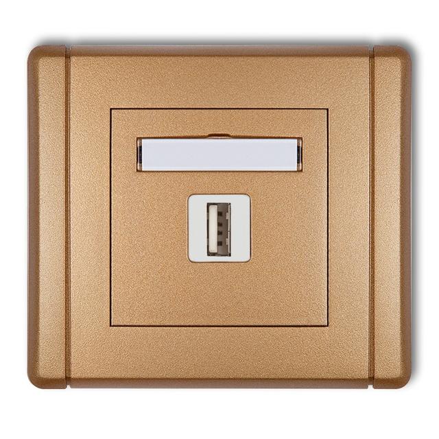FLEXI Gniazdo pojedyncze USB A-A 3.0 złoty metalik 8FGUSB-5 KARLIK