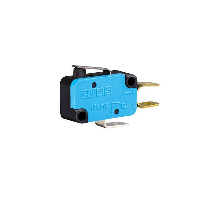 Mikroprzełącznik, zestyk przełączny 1NO+1NC, dźwignia krótka