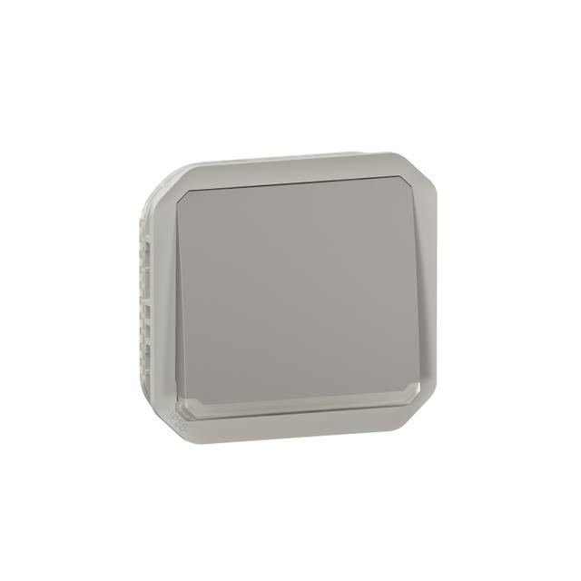 NOWE PLEXO - PRZY. JEDNOBIEGUNOWY Z PODŚWIETL. MECHANIZM 10A-250V~ SZARY