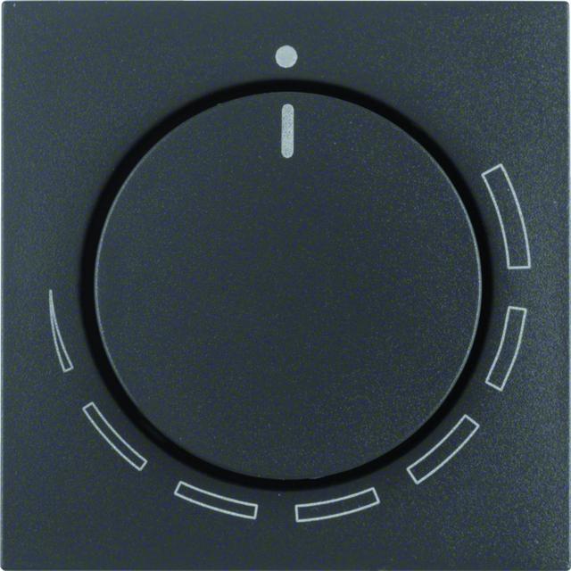 BERKER B.X Płytka czołowa z pokrętłem Regulator do regulatora obrotów antracyt  11371626 HAGER