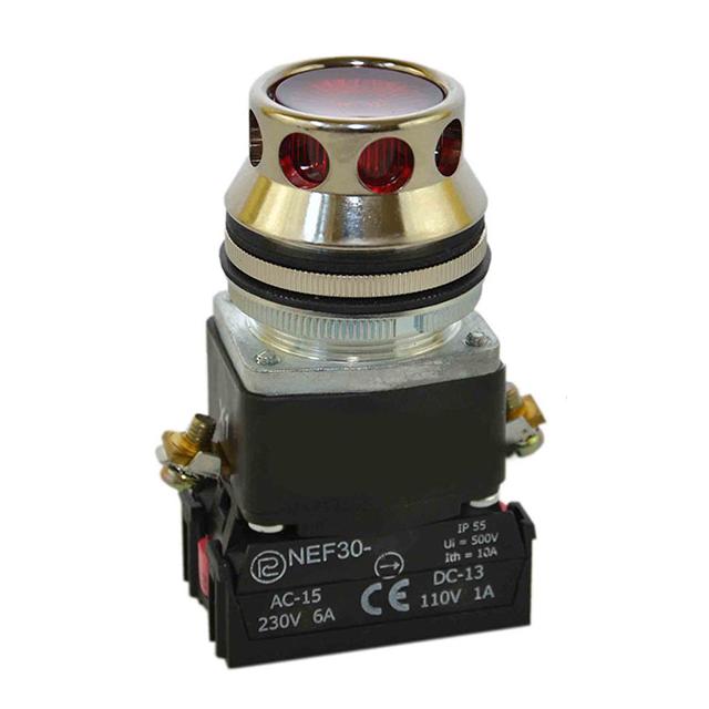 Przycisk NEF30-KL Y/D230V czerwony