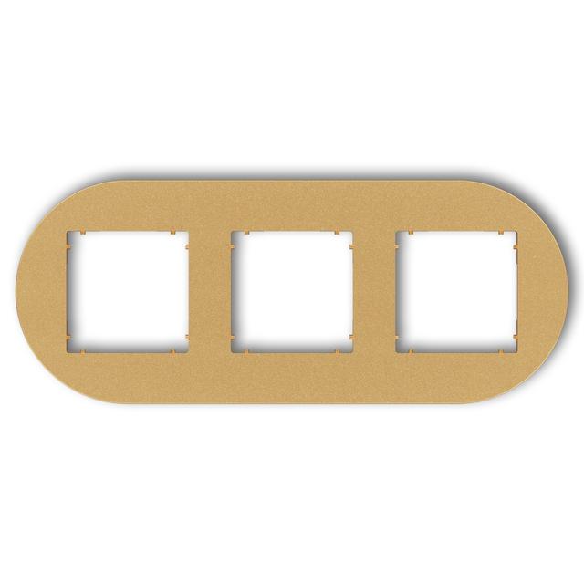 MINI Ramka uniwersalna potrójna okrągła z tworzywa złoty