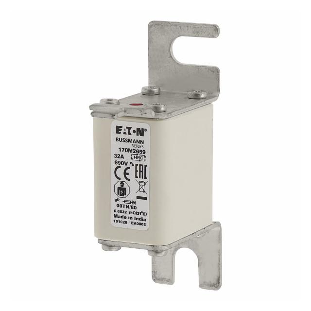 32A 690V gR 00TN/80 TYPE T IND. FUSE Wkładka szybka 32A AC 690V DIN 00 30x67x100 mm gR D 170M2659 EA