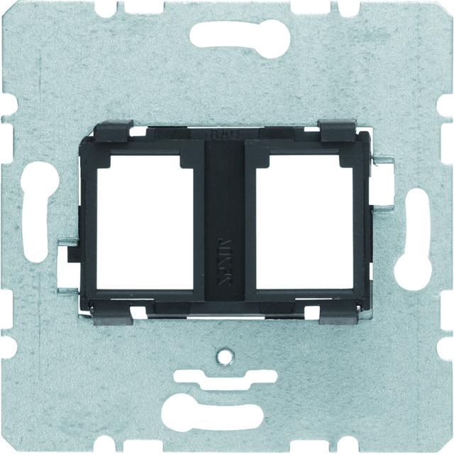 BERKER one.platform Płytka nośna podwójna z czarnym elementem mocującym mechanizm 454202 HAGER