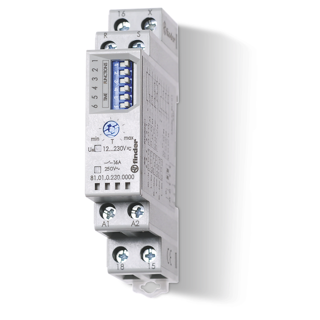 Przekaźnik czasowy modułowy serii 81: 1P 16A 12...230V AC/DC 81.01.0.230.0000 /5szt./ FINDER