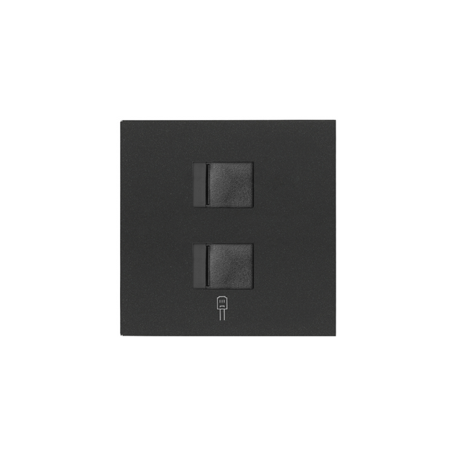 Simon 100 Pokrywa do gniazda komputerowego 2x (mechanizm) czarny mat
