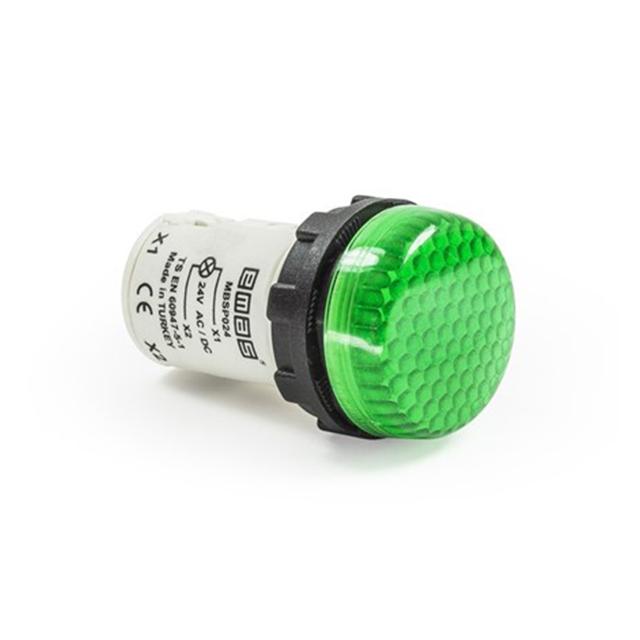 Lampka monoblok LED, wypukły klosz, zielona