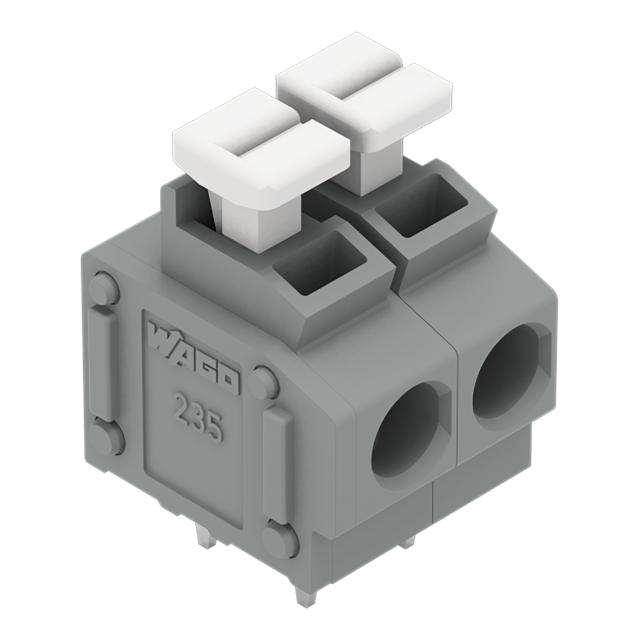 Listwa zaciskowa do płytek drukowanych 2-biegunowa szara raster 5/5,08mm /105szt./ 235-402/332-000 WAGO