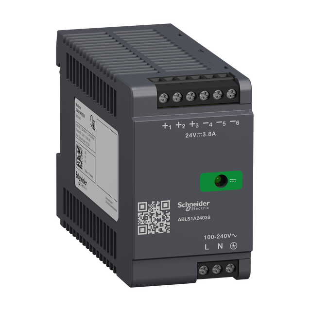 Phaseo regulowany zasilacz impulsowy 100-240 V AC 24V 3,8 A 1 fazowy Optimized ABLS1A24038 Schneider