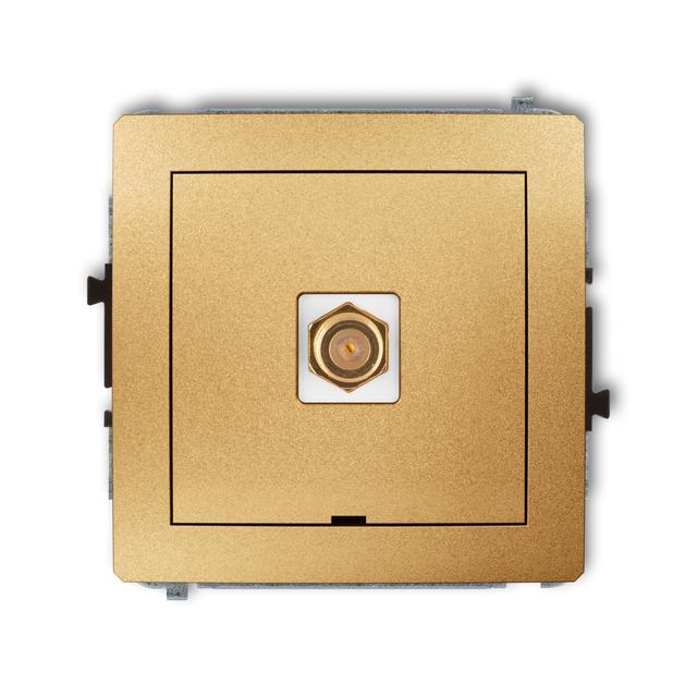 DECO Mechanizm gniazda antenowego pojedynczego typu F (SAT) pozłacany, bez pola opisowego złoty