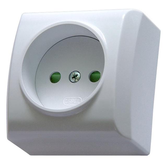 BIS Gniazdo pojedyncze z przesłonami torów prądowych - kolor biały