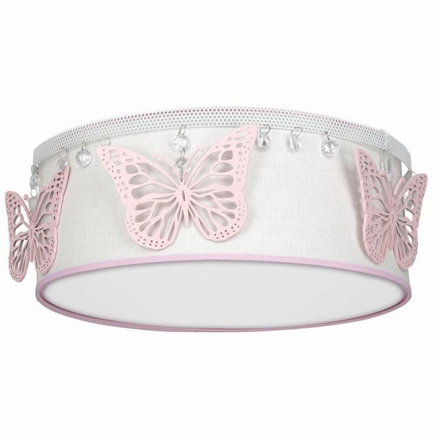 Milagro plafon Papillon E27 biało/różowy MLP8283