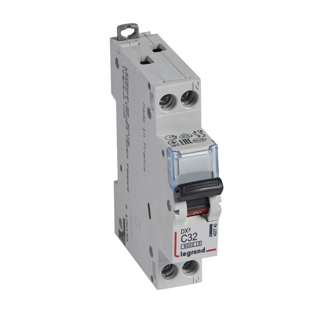 Wyłącznik Nadprądowy S 301N 1P+N C 32 6kA DX3 407745 LEGRAND