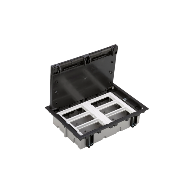 Simon Connect Puszka podłogowa S500 6-modułowa 12x K45 gł. 70mm szary grafit