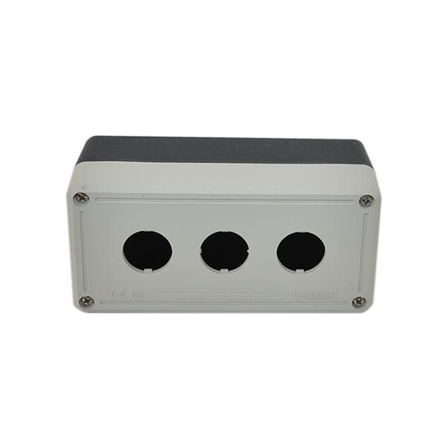 Kaseta sterownicza na 3 przyciski/lampki - pusta, czarno-szara