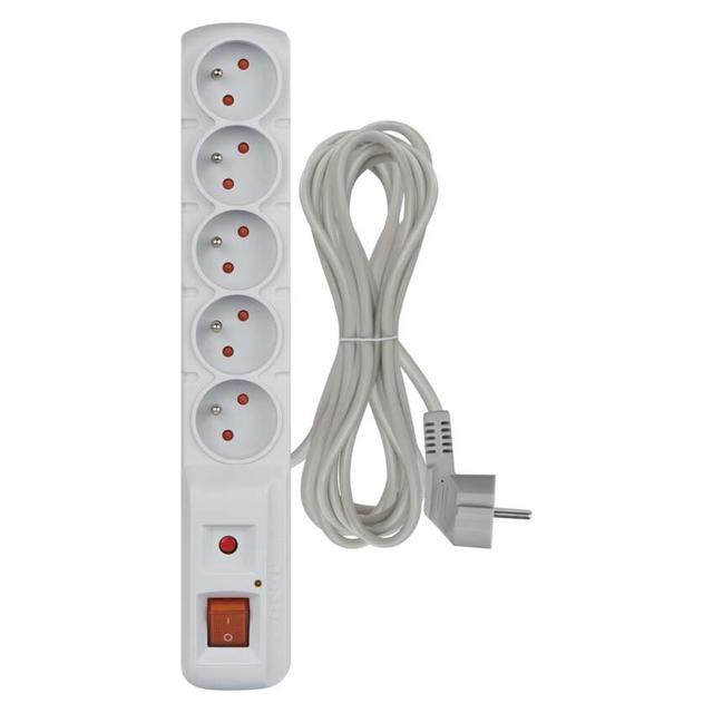 Listwa przeciwprzepięciowa (Acar) F5 5 gniazd 5m szara P53876 EMOS