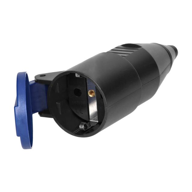 Gniazdo warsztatowe z klapką Schuko czarny 12 sztuk OR-AE-13257(GS)/12 ORNO