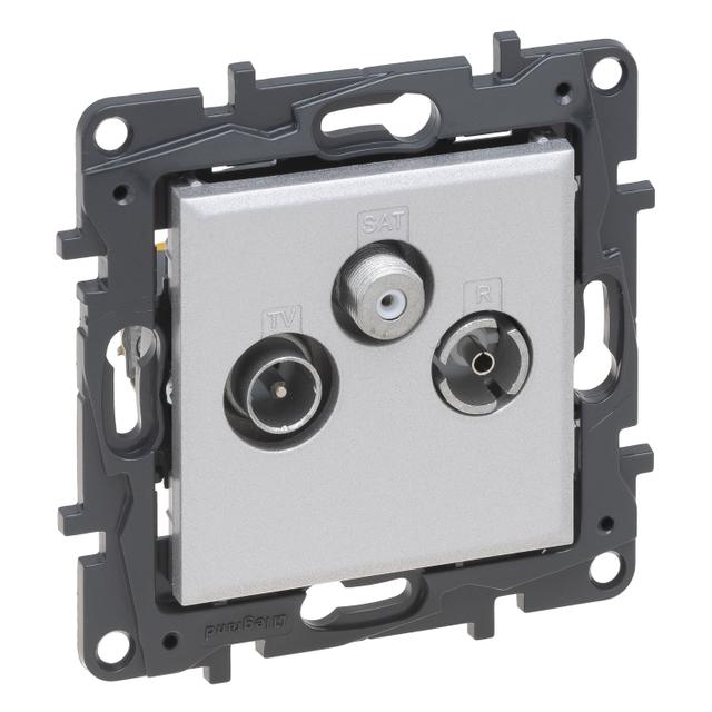 Niloe Step - gniazdo TV-R-SAT końcowe do instalacji typu gwiazda 1,5 dB- kolor aluminium, Legrand
