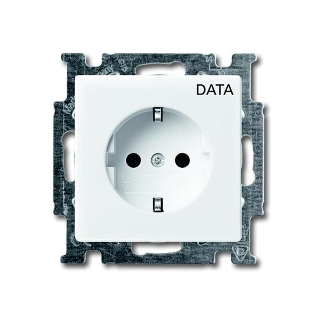 BASIC55 Gniazdo SCHUKO Z nadrukiem „DATA” Z szybkozłączami Z uziemieniem , 2P+E biały alpejski