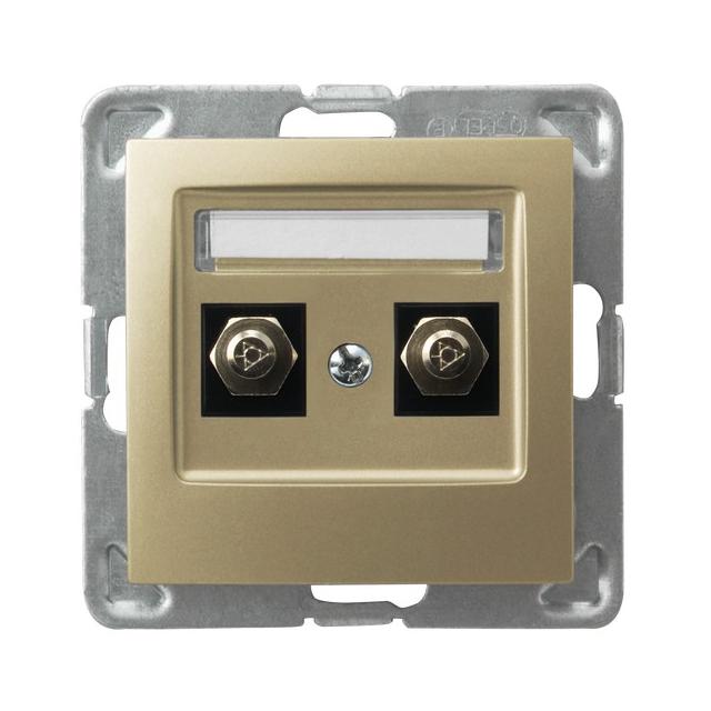 IMPRESJA Gniazdo ekwipotencjalne podwójne - kolor złoty metalik