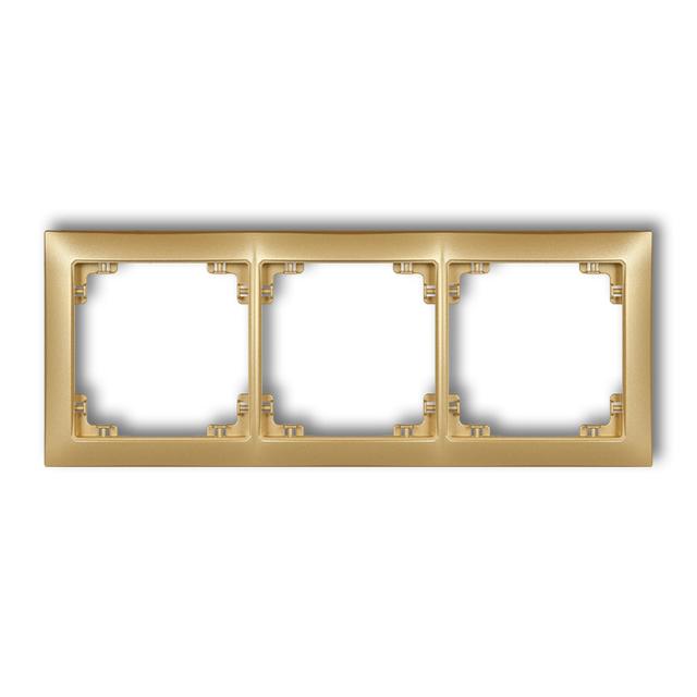 DECO Ramka potrójna z tworzywa DECO Soft złoty 29DRSO-3 KARLIK