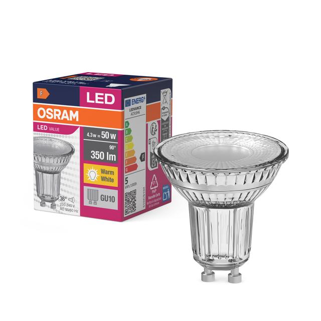 Żarówka LED 4,3W/830 GU10 VALUE PAR16 50 36st 4058075096622 LEDVANCE