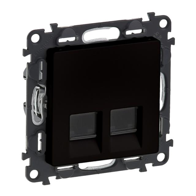 VALENA LIFE - GNIAZDO  2 x RJ 45 kat. 6 UTP CZARNE