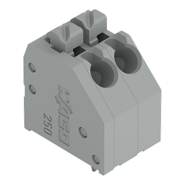 Złączka do płytek drukowanych przycisk 1,5mm2 RM 3,5mm 2-bieg szara /140szt./ 250-102 WAGO
