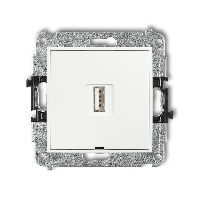 MINI Ładowarka USB pojedyncza USB A, 5W max., 5V, 1A, bez pola opisowego biały mat 25MCUSBBO-1 KARLIK