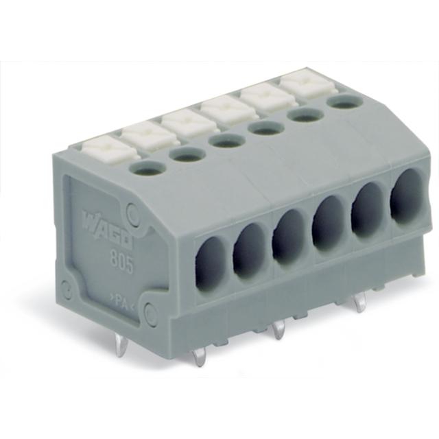 Listwa zaciskowa do płytek drukowanych 4‑biegunowy szara raster 3,5mm 805‑104 /80szt./ WAGO