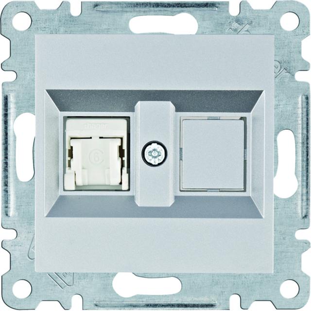 lumina Gniazdo komputerowe pojedyczne RJ45 kat.6 UTP, srebrny WL2152 HAGER