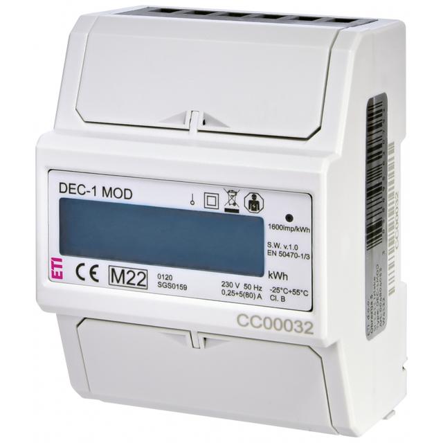 DEC-1MOD - Wskaźnik zużycia  energii 1-fazowy z modbus