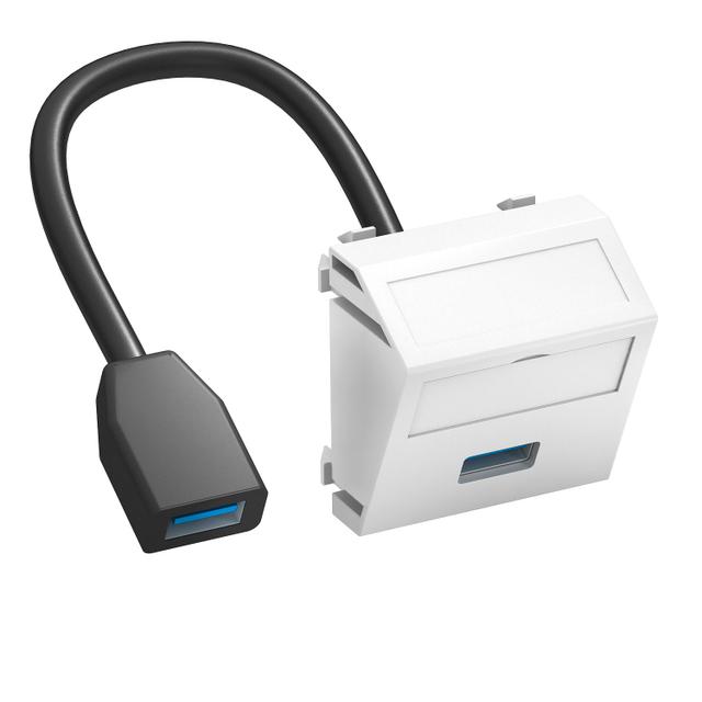 MTS-U3A F RW1, Wspornik multimedia USB 3.0 A-A, z kbl., gn.-gn.