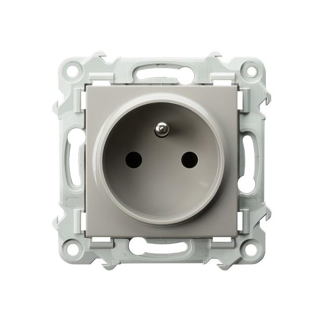 SZAFIR Gniazdo pojedyncze z uziemieniem - kolor kaszmirowy beż