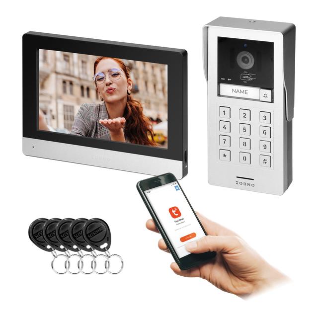 Wideodomofon jednorodzinny szyfrator Full HD Tuya brama furtka RFID WiFi OR-VID-MA-1080/B ORNO