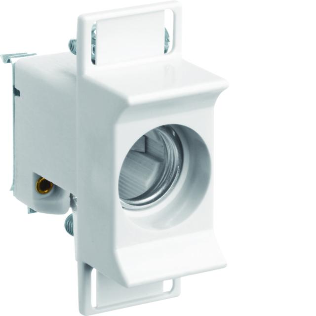 Gniazdo bezp. ceram. D02/1 E18 1P 3278VR 63A 400VAC TS35 zac.śr. M5 jarzm 25mm2 LD02K63-1KS HAGER