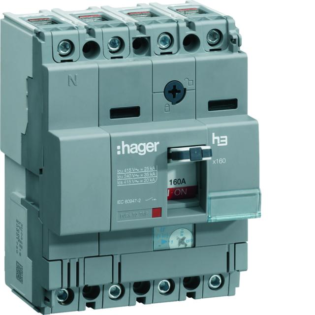 Wyłącznik mocy x160 4P 25kA 160A HHA161H HAGER