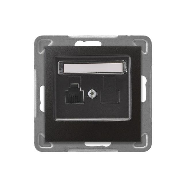 IMPRESJA Gniazdo telefoniczne pojedyncze - kolor antracyt