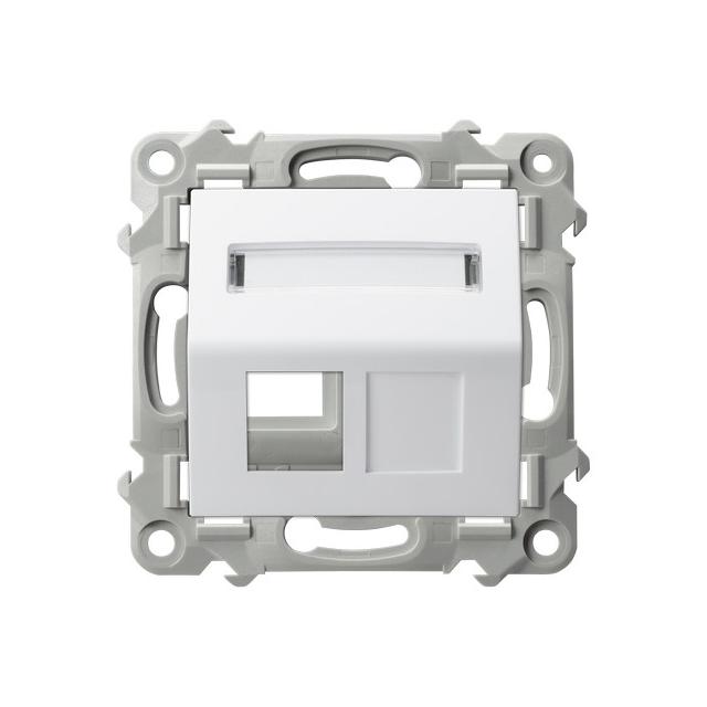 SZAFIR Obudowa gniazda pojedynczego typu Keystone skośna - kolor biały