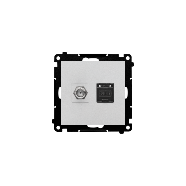 Simon 55 Gniazdo antenowe typu /F/ + RJ45 kat.6 Aluminium mat TASFRJ45.01/143 KONTAKT