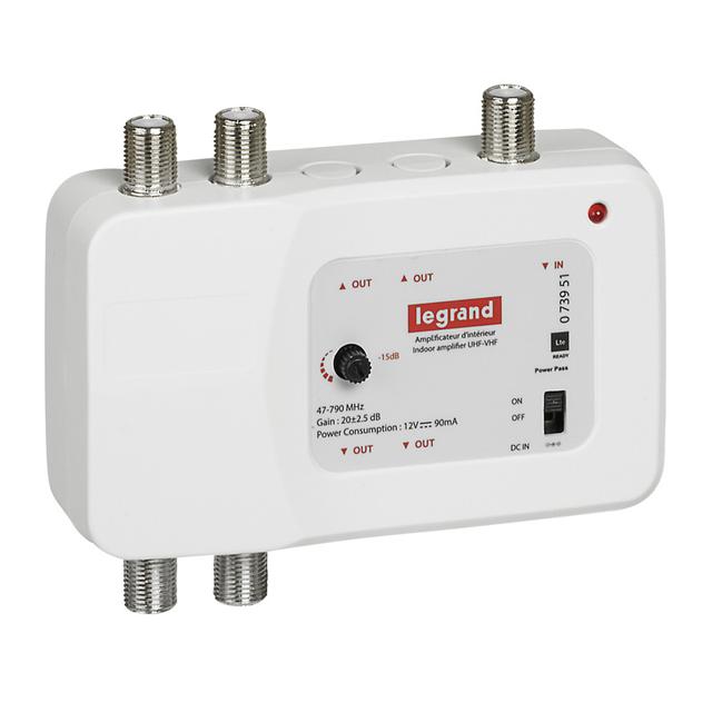 Wzmacniacz Uhf + Vhf 862 Mhz 1 Wejście - 4 Wyjścia 073951 LEGRAND