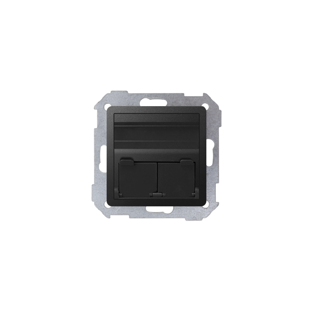 Simon 82 Pokrywa 2x gniazdo RJ45 skośna z żaluzjami . !Wymagane adaptery 2x75001-39 grafit 82579-38 KONTAKT