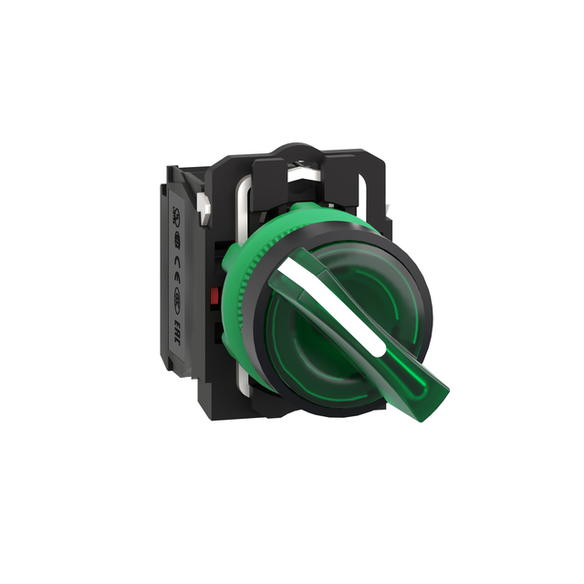Harmony XB5 Przełącznik 2 położeniowy zielony LED 110/120V piórko krótkie plastikowy stabilny XB5AK123G5 Schneider