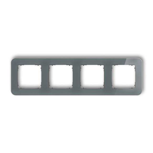 ICON Ramka uniwersalna poczwórna zaokrąglona - efekt szkła (ramka: grafitowa; spód: grafitowy mat) g