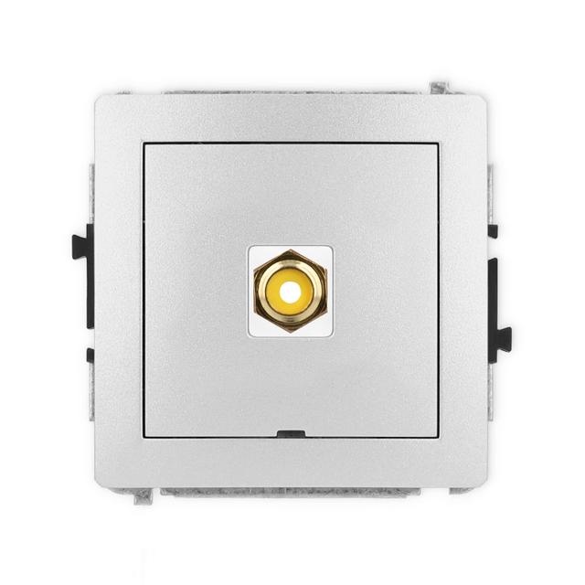 DECO Mechanizm gniazda pojedynczego RCA, bez pola opisowego (typu cinch - żółty, pozłacany) srebrny