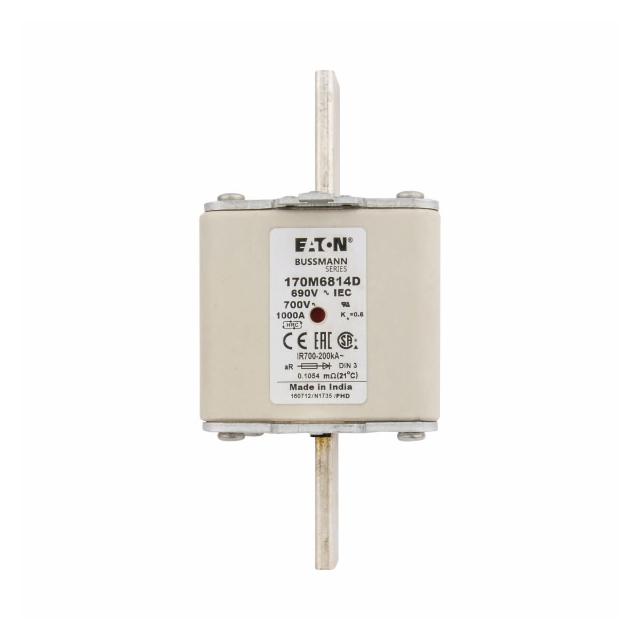 1000A 690V aR DIN 3 HSDNH FUSE Wkładka szybka 1000A AC 690V DIN 3 aR DIN IEC podwójny wskaź 170M6814