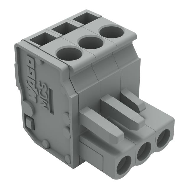 Gniazdo MCS-MIDI Classic kątowe 3-biegunowe szare raster 5mm /100szt./ WAGO