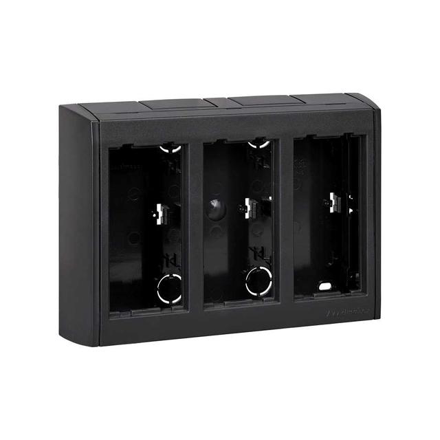 Simon Connect Obudowa natynkowa 3-modułowa z pokrywami bocznymi 6x K45 szary grafit